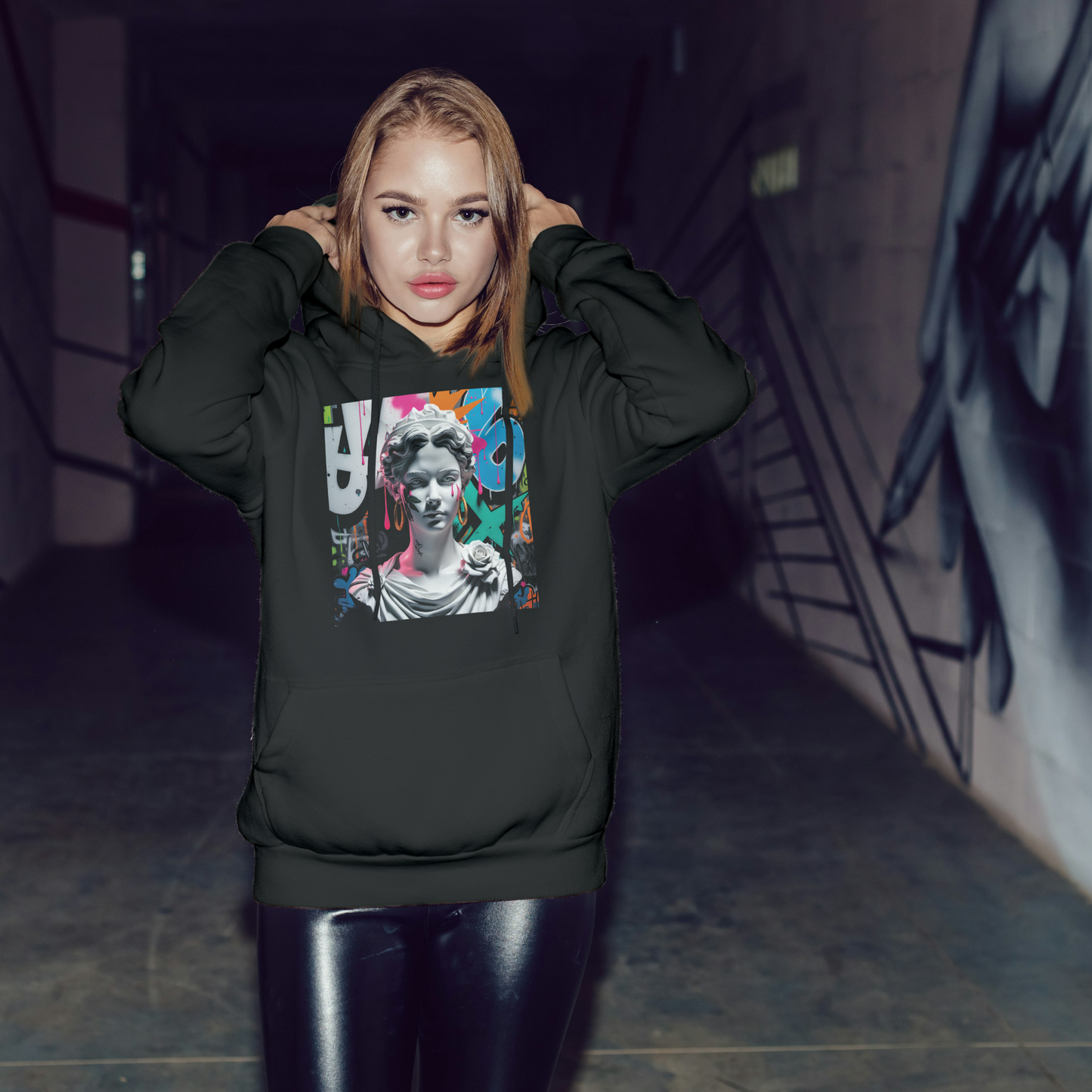 Statue Graffiti Streetart Urban Art Hoodie