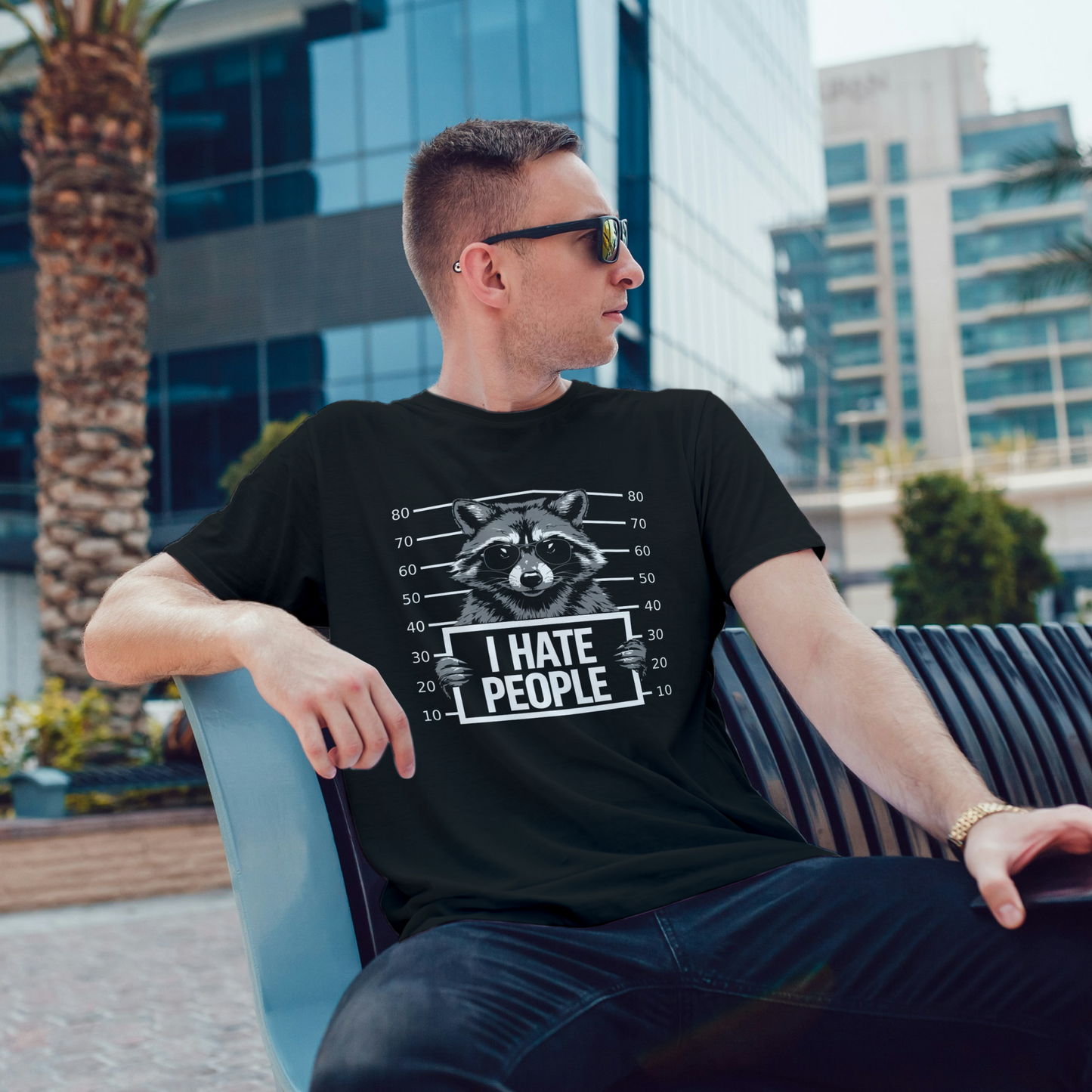 „I Hate People“ Frecher Waschbär Statement Shirt