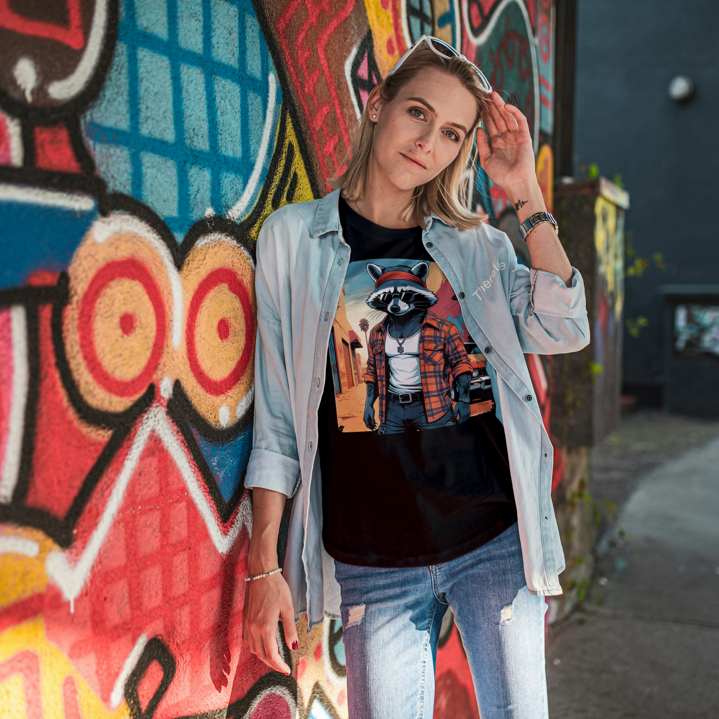 ,,Cool Racoon´´ Waschbär Streetstyle Urban Shirt