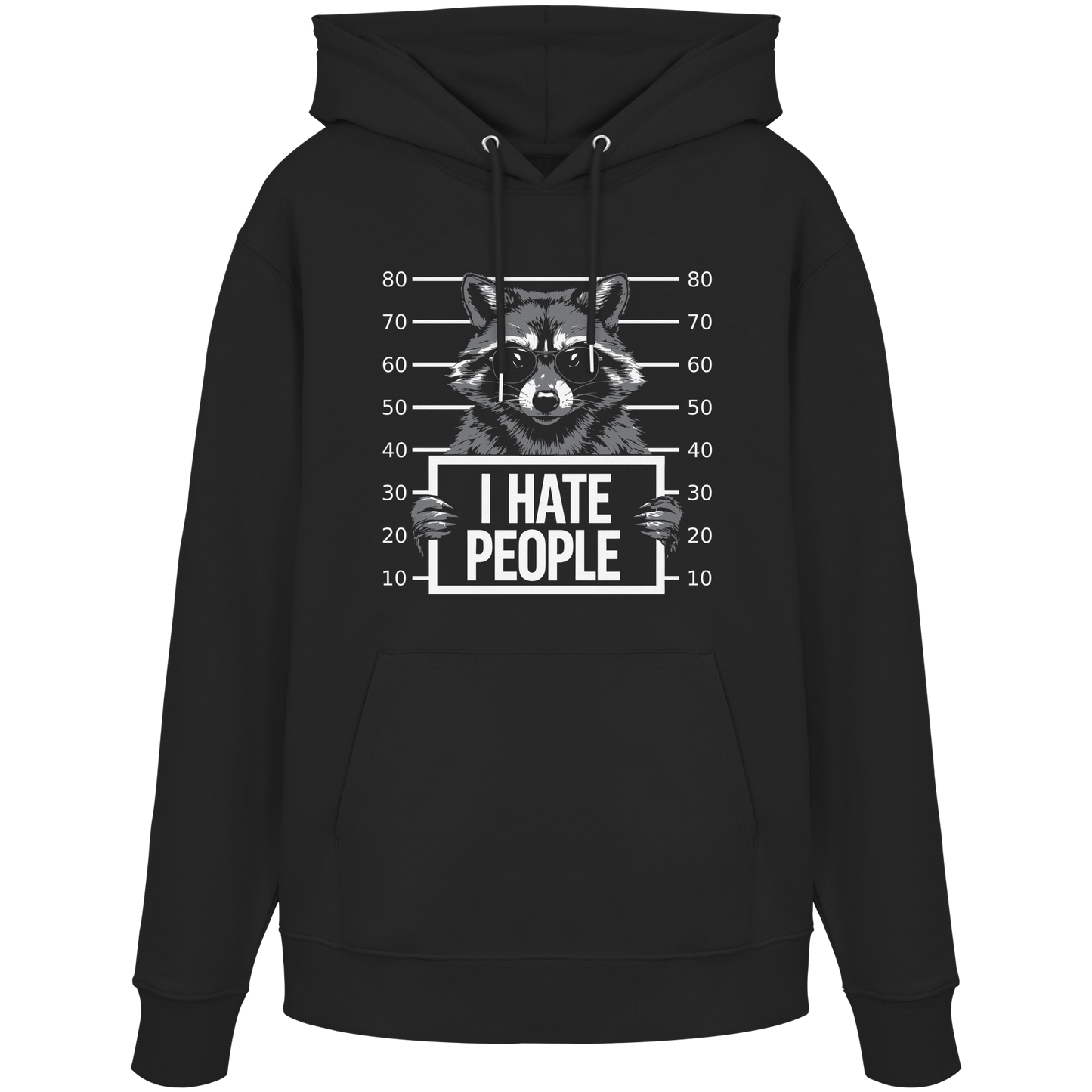 „I Hate People“  Frecher Waschbär Streetwear Statement Hoodie